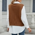 thumbnail image 4 of Mgmyaa Women's Sweater Vests Fashion Loose Solid Color V-neck Loose Sweater, 4 of 6