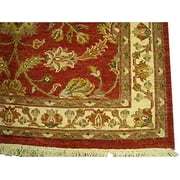 Chobi Zeigler Mahal Exclusive Designed Rare Vege Dyed Area Rugs Hand Knotted Carpet (7.4 x 5.6)'