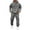 Gray, variant on Men's Fleece-Lined Thermal Two-Piece Tracksuit Set, Solid Color Hoodie with Cargo Joggers and Elastic Waist for Casual Outdoor Activities and Winter Sports,Army Green,L