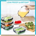 thumbnail image 4 of 10 Pack Glass Meal Prep Containers, Airtight Food Storage Containers with Lids, Pantry Kitchen Storage Containers for Lunch, Food Storage, Meal Prep, Glass Lunch Bento Boxes - 22 OZ, 4 of 7