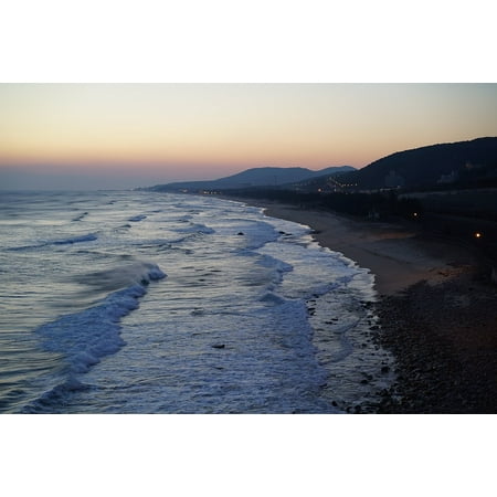 Canvas Print East Coast Beach Dawn Dusk Sunrise Coastal Sea Stretched Canvas 10 x