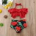 thumbnail image 2 of Mommy and Me Matching Two Piece Bikini Set Ruffle High Waisted Tummy Control Ruched Bikini Swimsuit, 2 of 3