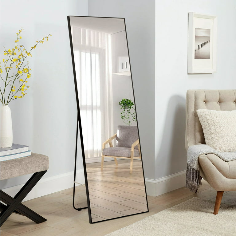 Full Length Floor Mirror 65x22 Black With Stand