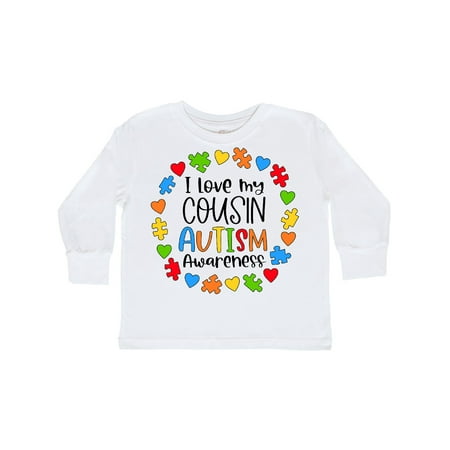 

Inktastic I Love my Cousin Autism Awareness Gift Toddler Boy or Toddler Girl Long Sleeve T-Shirt