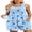 Blue Star-moon, variant on Women's Summer Sleeveless Tank and Shorts Pajama Set with Pockets