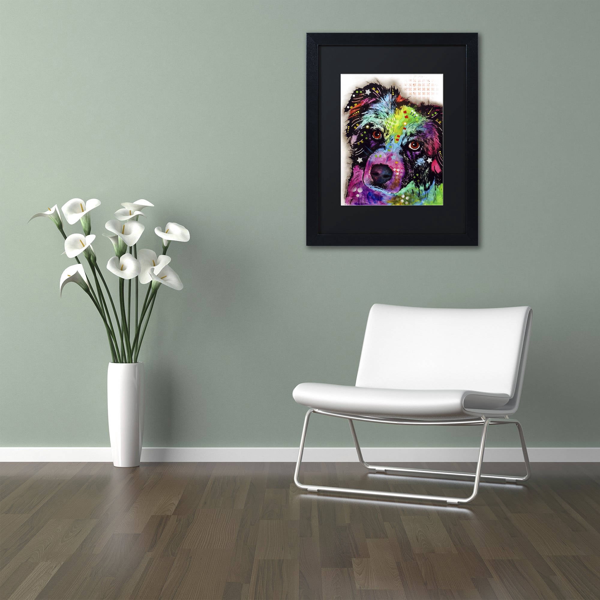 Trademark Fine Art "Aussie" Canvas Art by Dean Russo, Black Matte, Black Frame