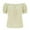 Beige, variant on Women's Summer Short Sleeve Shirt, Soft Puffed Sleeve, Lightweight Fabric, Ideal for Casual and Party Wear