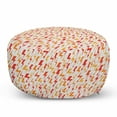 thumbnail image 1 of Abstract Ottoman Pouf, Repetitive Nature Themed Zigzags Tangerine Tone Thunderbolt, Decorative Soft Foot Rest with Removable Cover Living Room and Bedroom, Coconut Vermilion, by Ambesonne, 1 of 3
