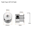 thumbnail image 2 of Uxcell 5pcs 2GT Timing Pulley 20T 5mm Bore 16mm Dia. Aluminum Timing Belt Pulley with Spanner for 6mm Width Belt, 2 of 6