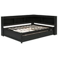 thumbnail image 5 of Furvclv Full Size Bed With L-shaped Bookcases, Pine Wood Platform Full Bed Frame With 2 Storage Drawers For Bedroom, No Spring Box Needed, 5 of 9