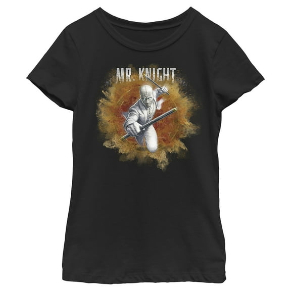 Girl's Marvel: Moon Knight Mr. Knight Sandstorm  Graphic Tee Black Small