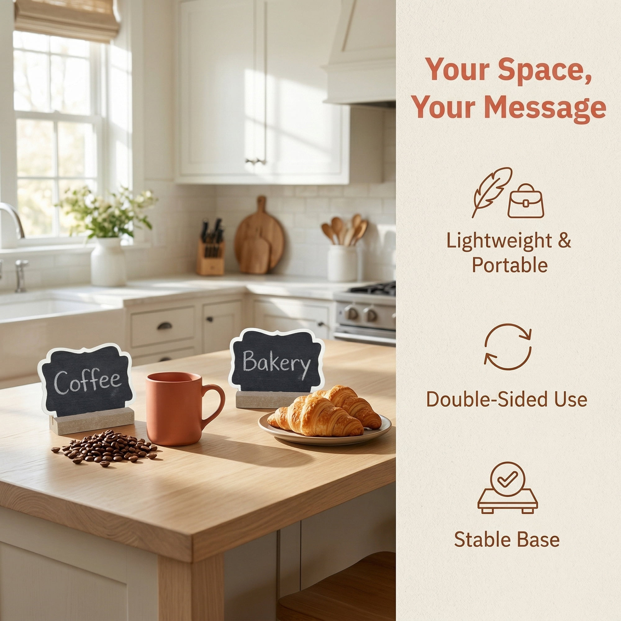 Unique Bargains 20Pcs Mini Chalkboard Signs with Support Base 10Pcs Geometric 3.3" x 1.0" x 2.4"