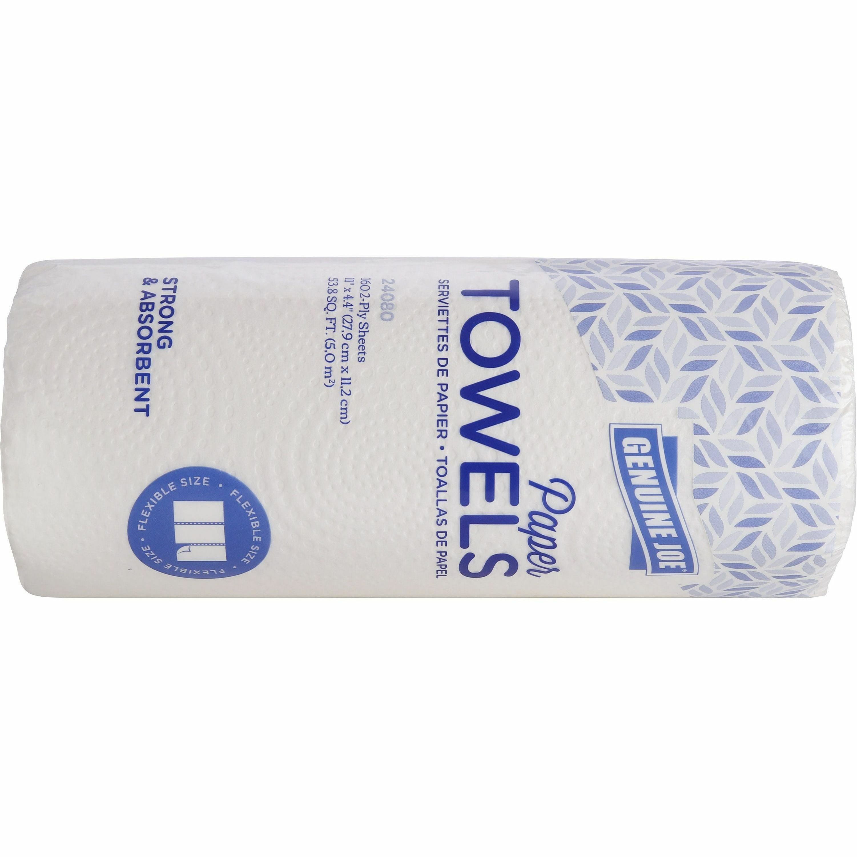 Genuine Joe, GJO24080, Kitchen Roll Flexible Size Towels, 30 / Carton, White