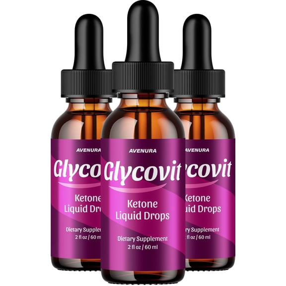Glycovit Liquid Drops – Glyco Vit Drops Extra Strength Natural Blend Advanced Formula, 3 Pack, 3 Month Supply