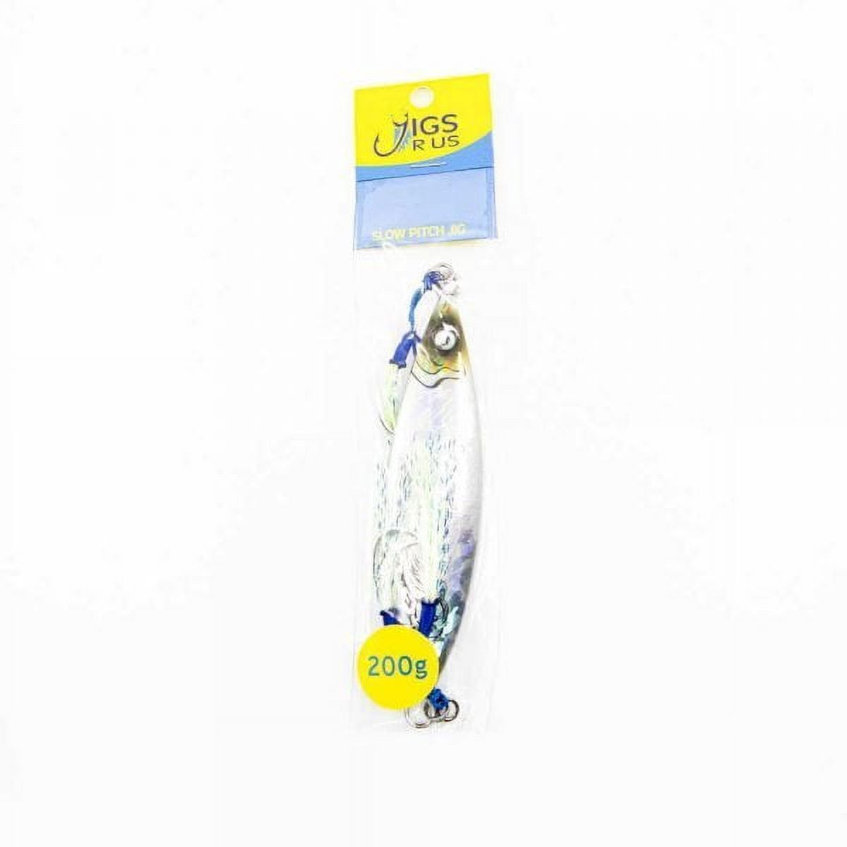 Jigs R Us Trapper Slow Pitch Jig Silver  150g Rigged with Top and Bottom Dual Assist Hooks