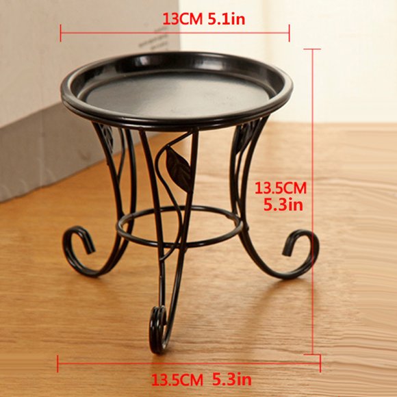Homeholiday Plantes de Table d'Intérieur Mini Stand Porte-Pot de Fleurs Portable Étagère Porte-Bougie en Fer de Bureau