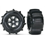Traxxas X-Maxx Pre-Mounted Paddle Tires  Wheels (2) (Black)
