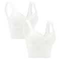 thumbnail image 4 of Womens Bras Push Up 2 Pieces Ladies Sports Bra No Wire Comfort Sleep Bra Pads Shaping Bra Cotton Bra White XL, 4 of 7