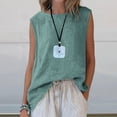 thumbnail image 2 of Fewfanhot Womens Summer Tops Tank Tops Cute Summer Sleeveless Shirts Linen Clothes, 2 of 7