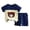 Dark Blue, variant on Toddler 2-Piece Cotton Set Short Sleeve Graphic Tee and Shorts Outfit Red 12-18 Months
