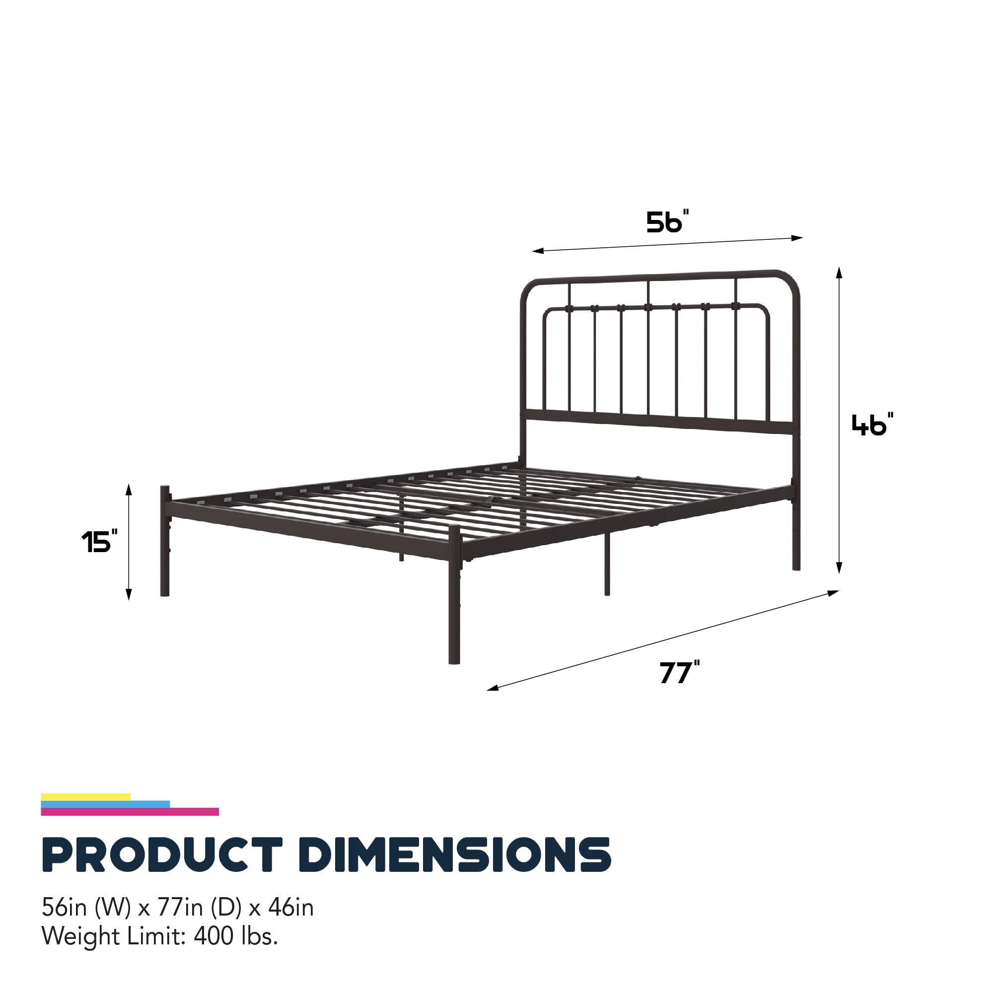 DHP Albany Metal Platform Bed Frame, Bronze, Full Size