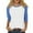 Blue#60, variant on Womens Tops 3/4 Sleeve Size Large Raglan Contrast Round Neck Casual Shirts Three Quarter Length Color Block Trendy Summer Blouses Loose Fit Tees 2024 Red L