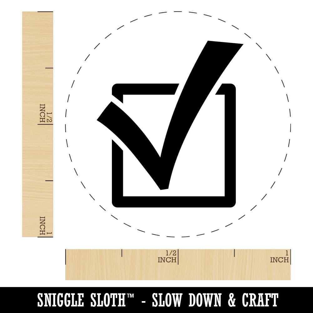 Check in Checkbox Self-Inking Rubber Stamp Ink Stamper - Black Ink - Medium 1 Inch