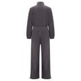 thumbnail image 3 of UPPADA Womens One Piece Jumpsuit Sets Travel Outfits Half Zip Overall Wide Leg Pants Dressy Outfits for Women Dark Gray,XL, 3 of 7