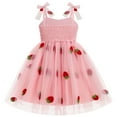 thumbnail image 2 of IBTOM CASTLE Toddler Baby Girls Birthday Party Princess Tutu Dress Floral Backless Ruffle Tulle Dresses for Cake Smash 2-3 Years Pink Strawberry, 2 of 8