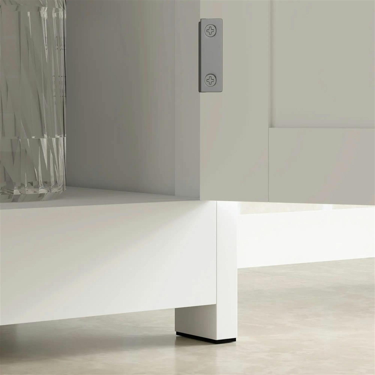 Demi Bonn 23" Freestanding Bathroom Vanity with U-Shape Cut-Out, Pedestal Sink 2-Door Cabinet, Under Sink Cabinet, White
