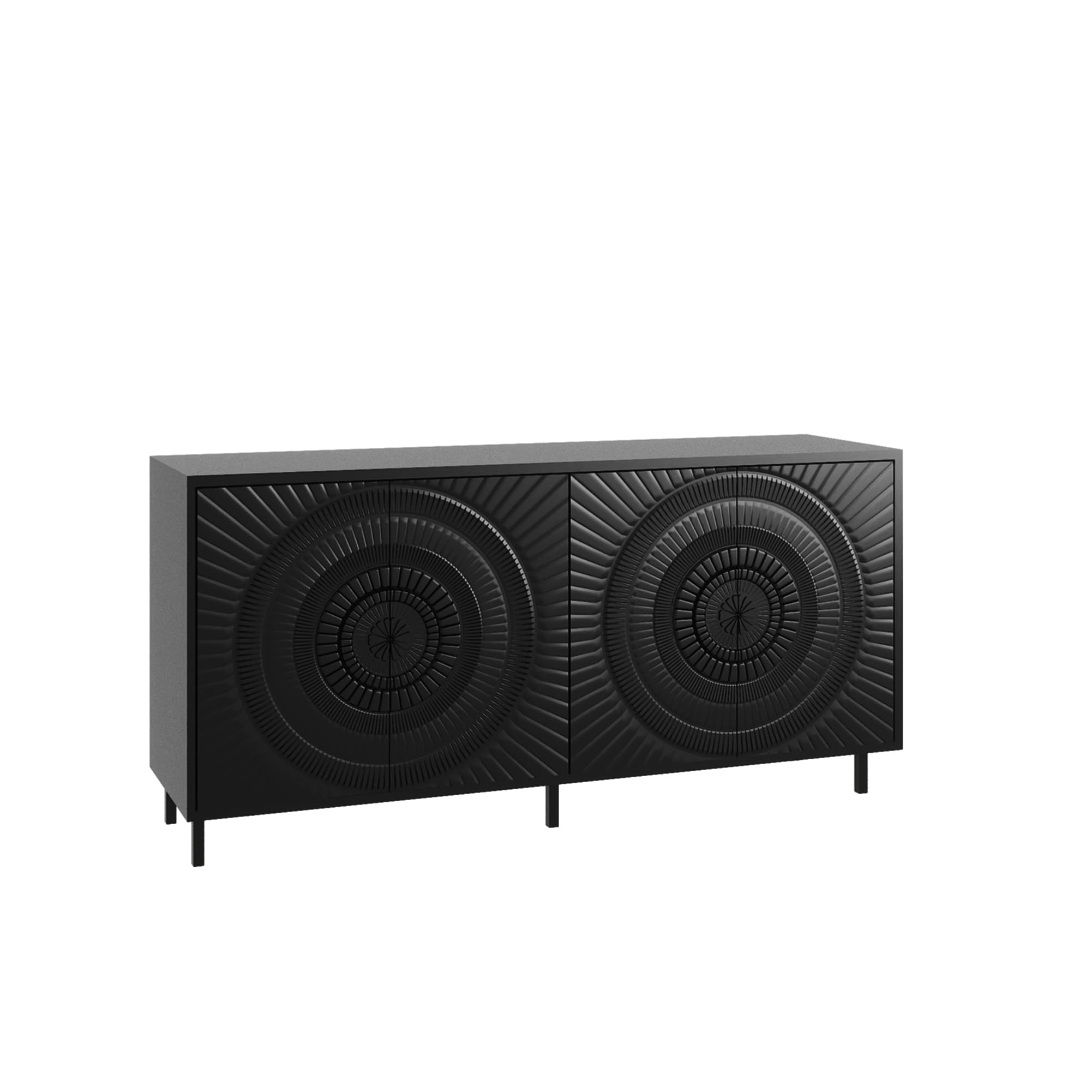 Aukfa Modern Wood Sideboard Buffet, Accent Storage Cabinet for Dining Room & Living Room,Black