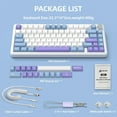 thumbnail image 3 of ATTACK SHARK X85 75% Mechanical Gaming Keyboard and Coiled Cable Set,Hot Swap,Wireless,Cherry Profile Side Print PBT Keycaps,Gasket,CNC Knob,RGB,NKRO White Jade Switch for Win/PC/MAC-White Purple, 3 of 11