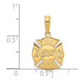 thumbnail image 3 of 14k Yellow Gold Fire Dept Shield Pendant, 3 of 4