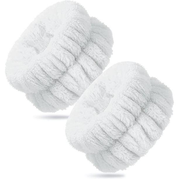 Muñequera para lavado de cara, muñequera de spa, muñequera de franela para maquillaje, pulsera absorbente de Yoga, banda elástica para lavado de cara para mujeres y niñas oso de fresa Electrónica