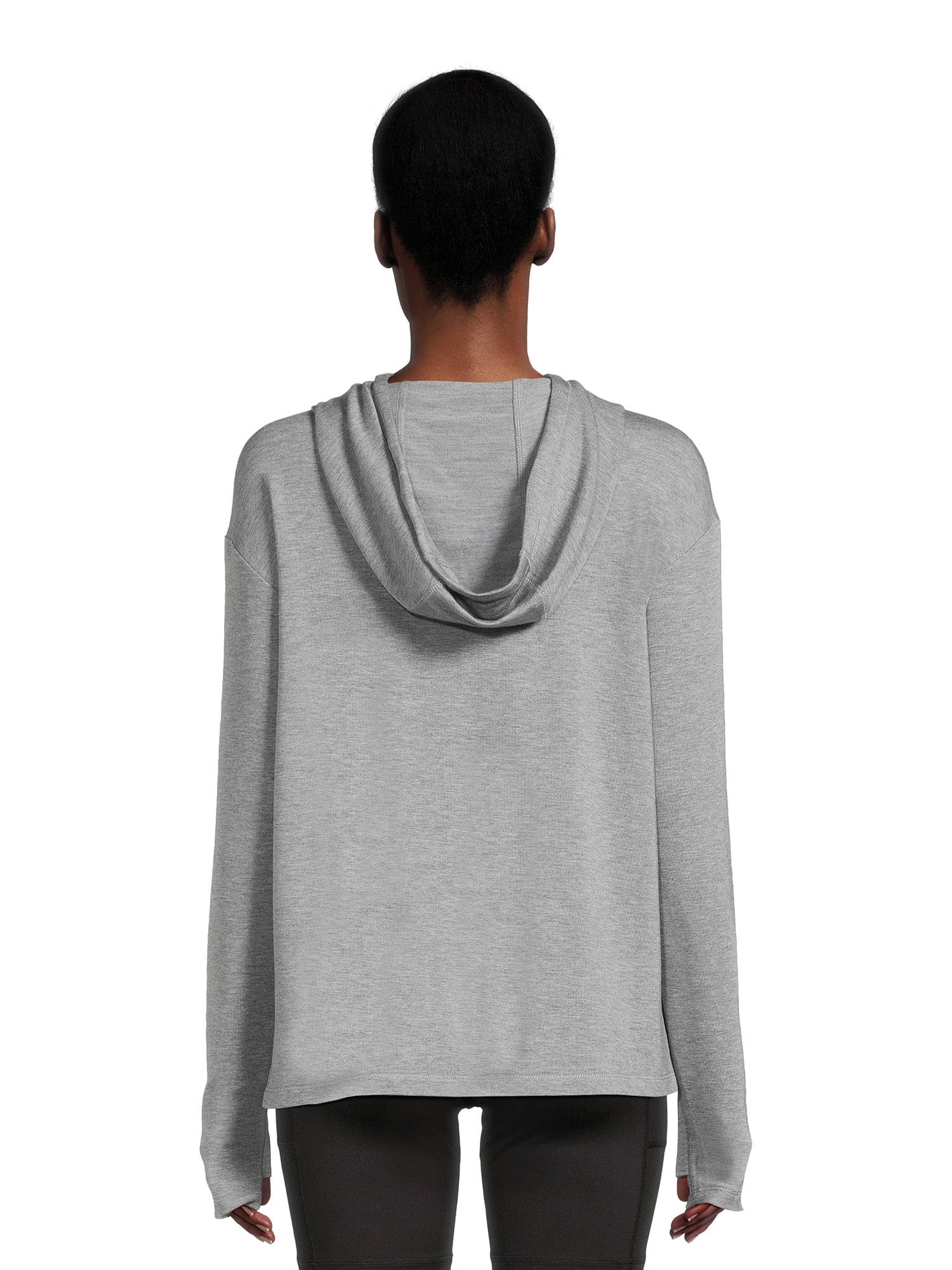 Athletic Works Women's French Terry Mock Neck Hoodie, Sizes