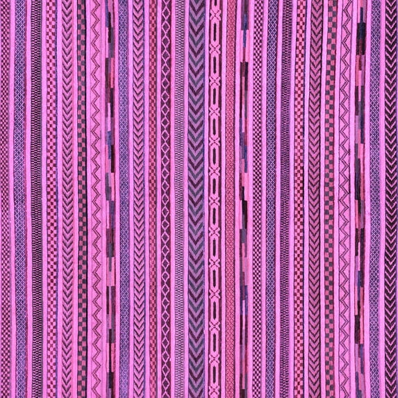 Ahgly Company Machine Washable Indoor Square Abstract Purple Modern Area Rugs, 5' Square