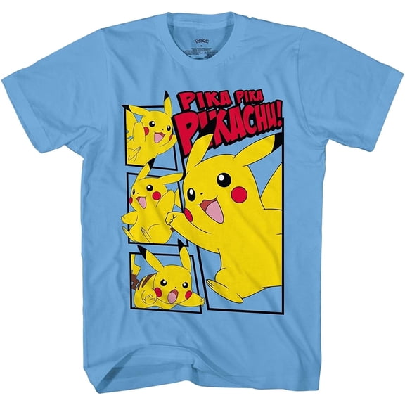 Pokemon Boys Pikachu Game Shirt - Gotta Catch Em All - Ash Pikachu Charizard Pokeball Official T-Shirt