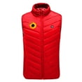 thumbnail image 4 of Heated Gilet for Men Women - USB Electric Heated Vest with 9 Heating Zone 3 Temperature Levels - Lightweight Winter Outdoor Heated Jacket for Hiking Skiing (Battery Pack Not Included) Red M, 4 of 5
