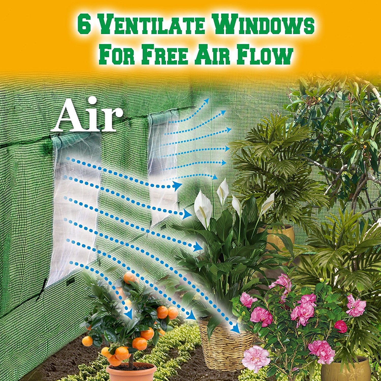 SUNNY Replacement Cover Canopy for Hot Green House 12'X7'X7' Larger Walk in Outdoor Plant Gardening Greenhouse Plant Protector (Frame not Include) Color: Green