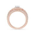 thumbnail image 5 of AFFY 1.10CT Princess & Round Moissanite Halo Engagement Bridal Ring Set 14K Rose Gold over Silver-9, 5 of 8