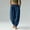 01 Navy, variant on YueHuiYing Women's Casual Solid-Color Pleated Stretch Waistband Cuffed Pocketed Cotton-Linen Blend Pants