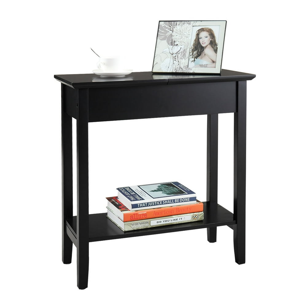 Jaxpety Flip Top Console End Table Accent Storage Side Table Hinged