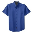 thumbnail image 5 of Mens Short Sleeve Easy Care Cotton/Polyester Shirt Royal/ Classic Navy Large, 5 of 6