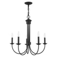 thumbnail image 3 of 42685-04 Livex Lighting Estate - 5 Light Chandelier in Farmhouse Style - 25 Inches wide by 24 Inches high-Black Finish    -Traditional Installation, 3 of 11