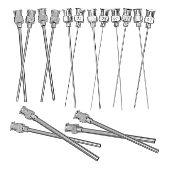 LEORX Silver Applicator Dispensing Needle 16Pcs 2.4X0.22X0.11In