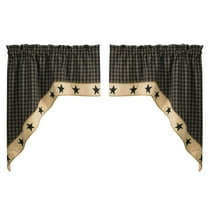 Park Designs Black Sturbridge Star Lined Swag 72x36