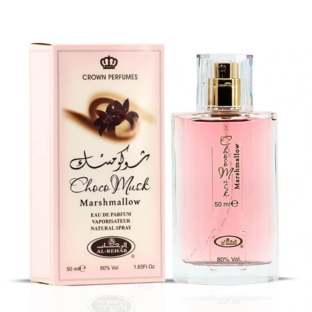 Choco Musk Marshmallow Eau De Parfum Spray 50ML (1.65 OZ) by Al Rehab | Strawberry Stuffed Marshmallows, Dusted with Cocoa Kisses