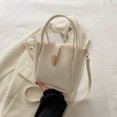 thumbnail image 4 of Bolso tipo cubo de PU para mujer, bolso Hobo elegante, gran capacidad, Color sólido para viajes al aire libre, 4 of 6