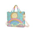 thumbnail image 7 of FORMRS Womens Corduroy Tote Bag Crossbody Shoulder Handbag with Pocket, Retro Blue Rainbow, 7 of 7