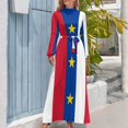 thumbnail image 4 of Vestido largo con bandera de Acadia Vestidos de fiesta vestidos con mangas largas vestido mujer verano 2024, 4 of 5